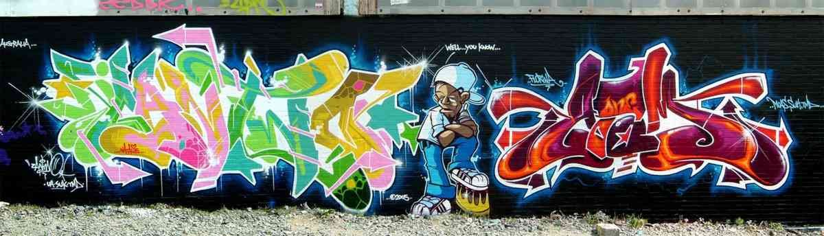 Graffiti Murals Street Art 0049 05 CantwoAtom Wiesbaden web A4 Photo Print