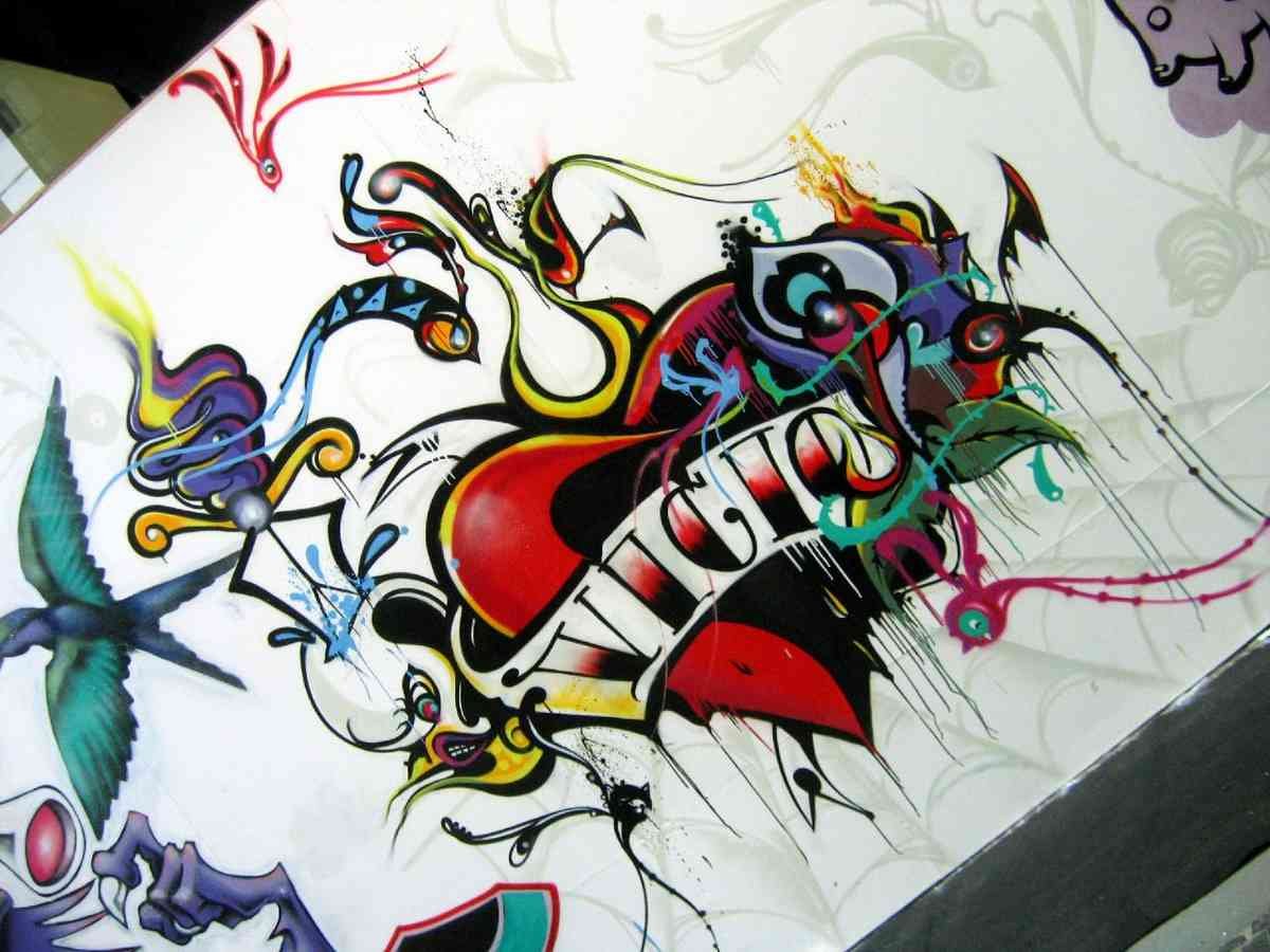 Graffiti Murals Street Art 0085 Vicio Graffiti by versatilegfx A4 Photo Print