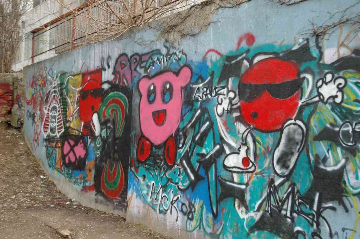 Graffiti Murals Street Art 0091 20080401 kirby 7upspot graffitiwall A4 Photo Print