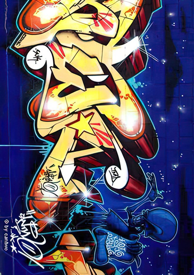 Graffiti Murals Street Art 0092 06 cantwo sao CROP A4 Photo Print