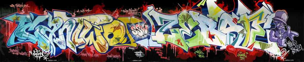 Graffiti Murals Street Art 0108 07 CantwoZebster IN web A4 Photo Print