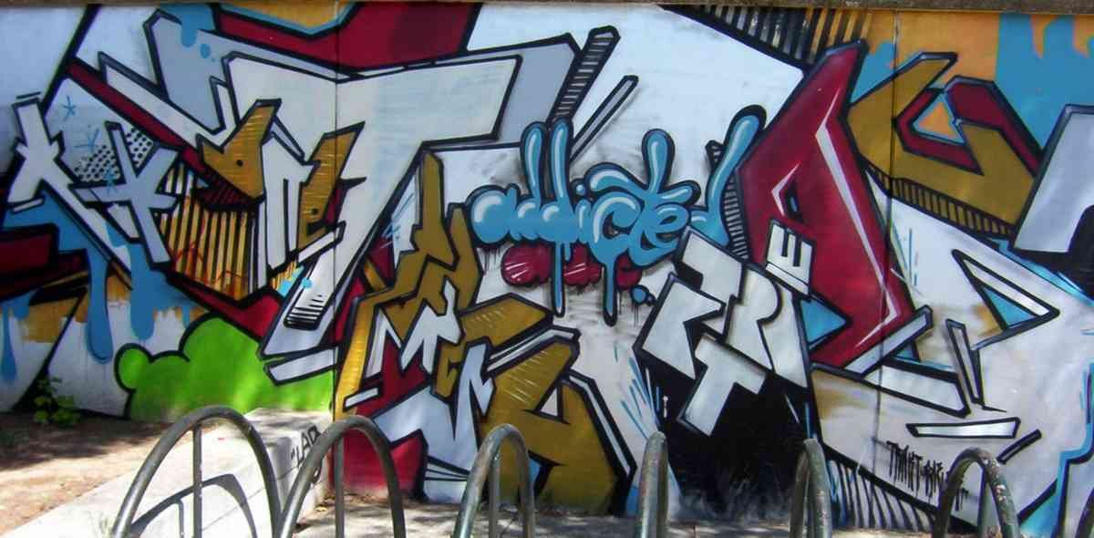 Graffiti Murals Street Art 0258 tag 05 addict A4 Photo Print