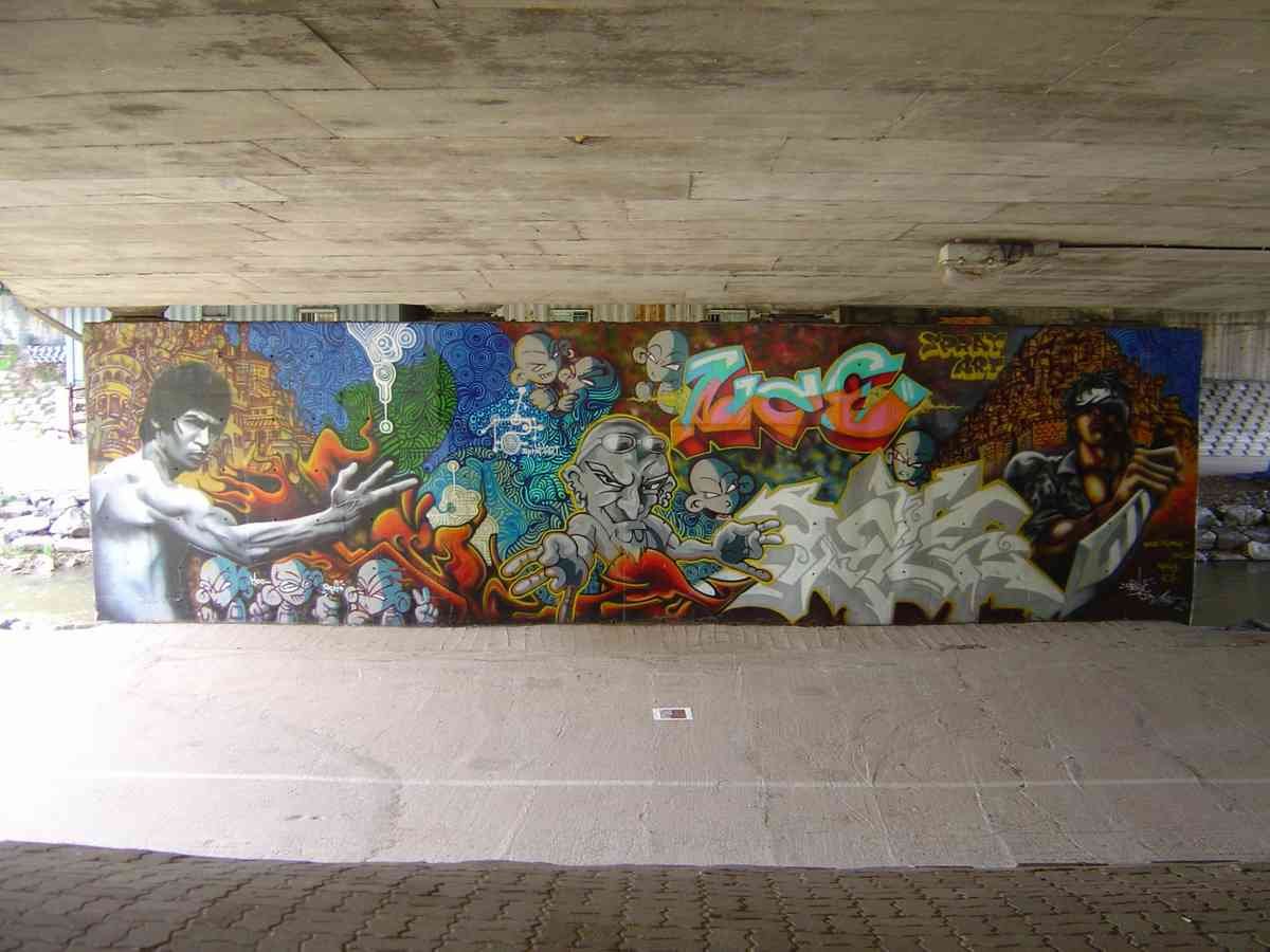 Graffiti Murals Street Art 032 The Graffiti  by h0y0ung A4 Photo Print