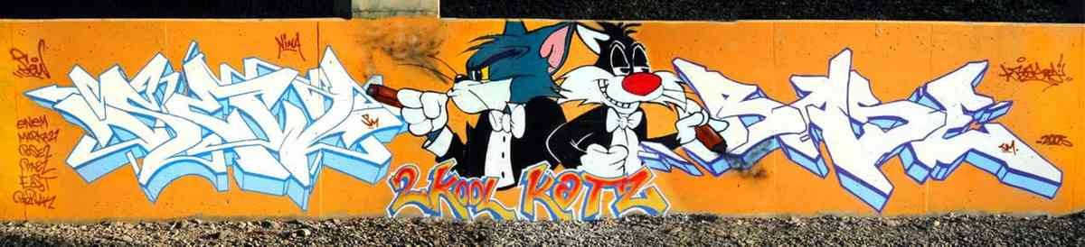 Graffiti Murals Street Art 0346 sew2koolkatz A4 Photo Print