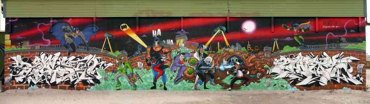 Graffiti Murals Street Art 0404 09KacaoBatesSuperheros A4 Photo Print