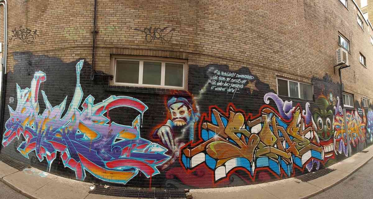 Graffiti Murals Street Art 0413 pano0560 A4 Photo Print