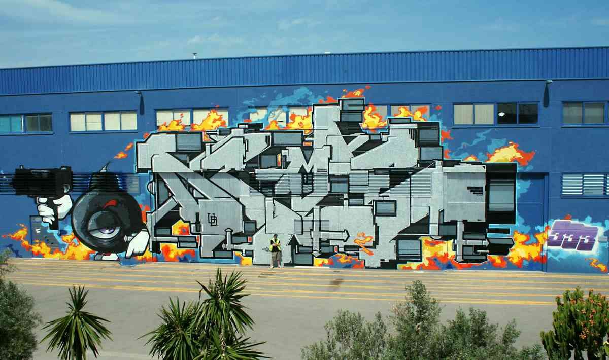 Graffiti Murals Street Art 045 dems mustang 1 baja2 A4 Photo Print