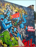 Graffiti Murals Street Art 048 peacethroughsuperiorfirepower1 A4 Photo Print