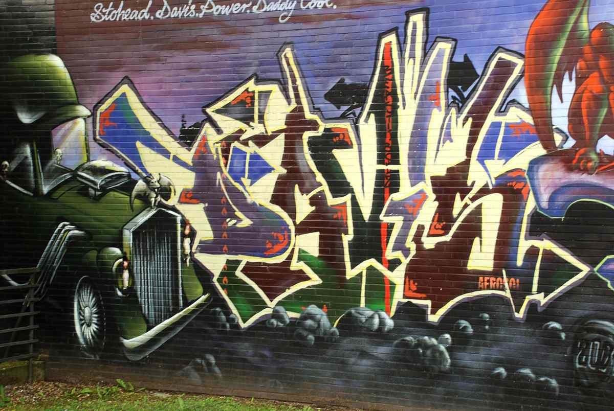 Graffiti Murals Street Art 049 graffiti sticker wand A4 Photo Print