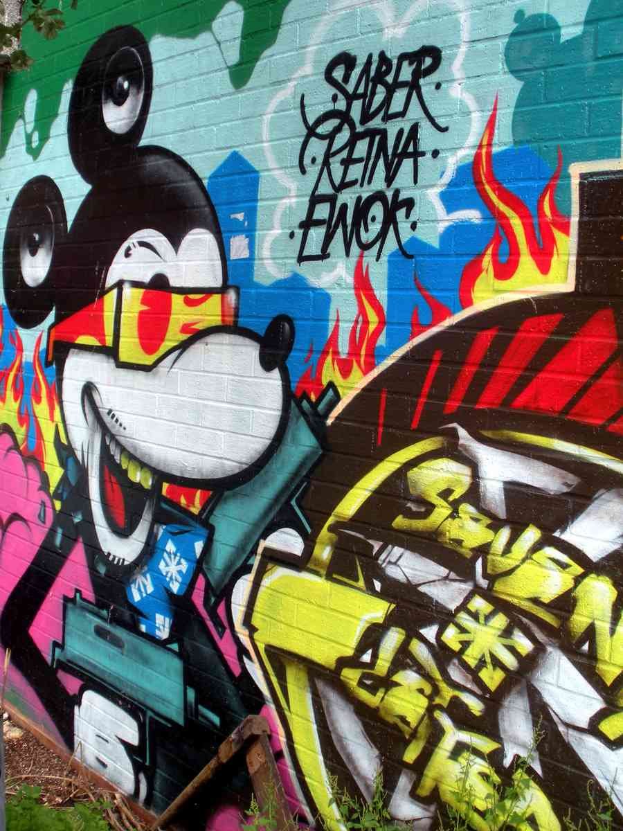 Graffiti Murals Street Art 056 psychomouse A4 Photo Print