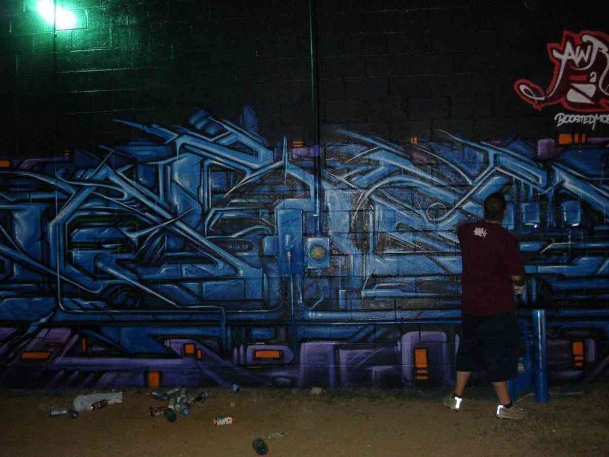 Graffiti Murals Street Art 0598 SABER Hittin It Up 439195 A4 Photo Print