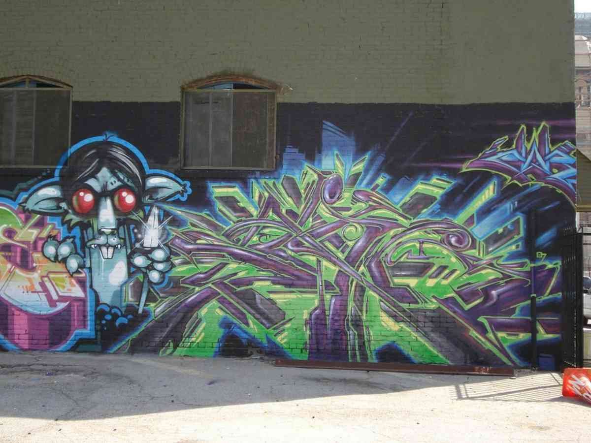Graffiti Murals Street Art 0606 Saber Persue MSK AWR T7L SeventhLetter LosAngele A4 Photo Print