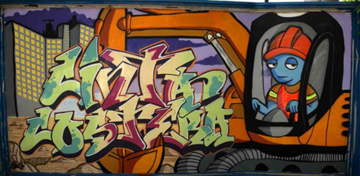 Graffiti Murals Street Art 0619 mural cas2 A4 Photo Print