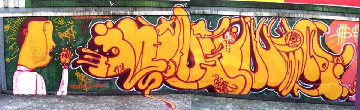 Graffiti Murals Street Art 0636 letter1bgemeos A4 Photo Print