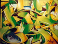 Graffiti Murals Street Art 0672 bed on canvas munich wow123 A4 Photo Print