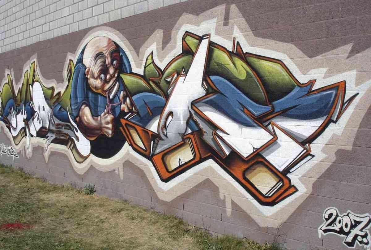 Graffiti Murals Street Art 0684 chas nash does A4 Photo Print