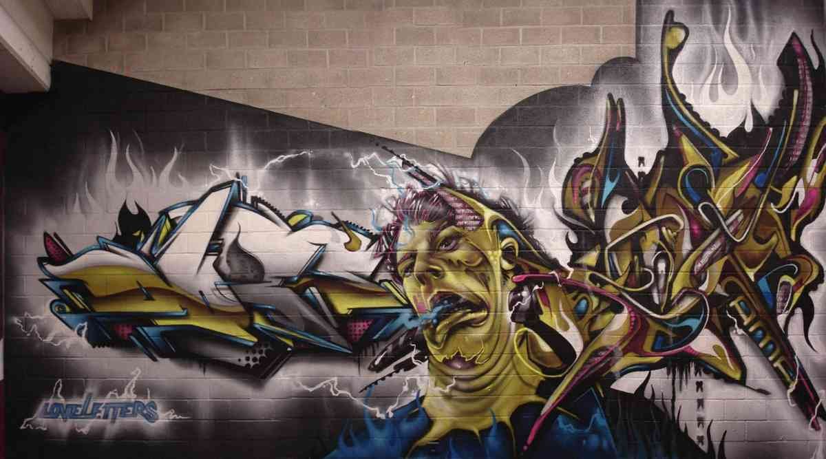 Graffiti Murals Street Art 0693 does nash biserama maaseik belgium A4 Photo Print