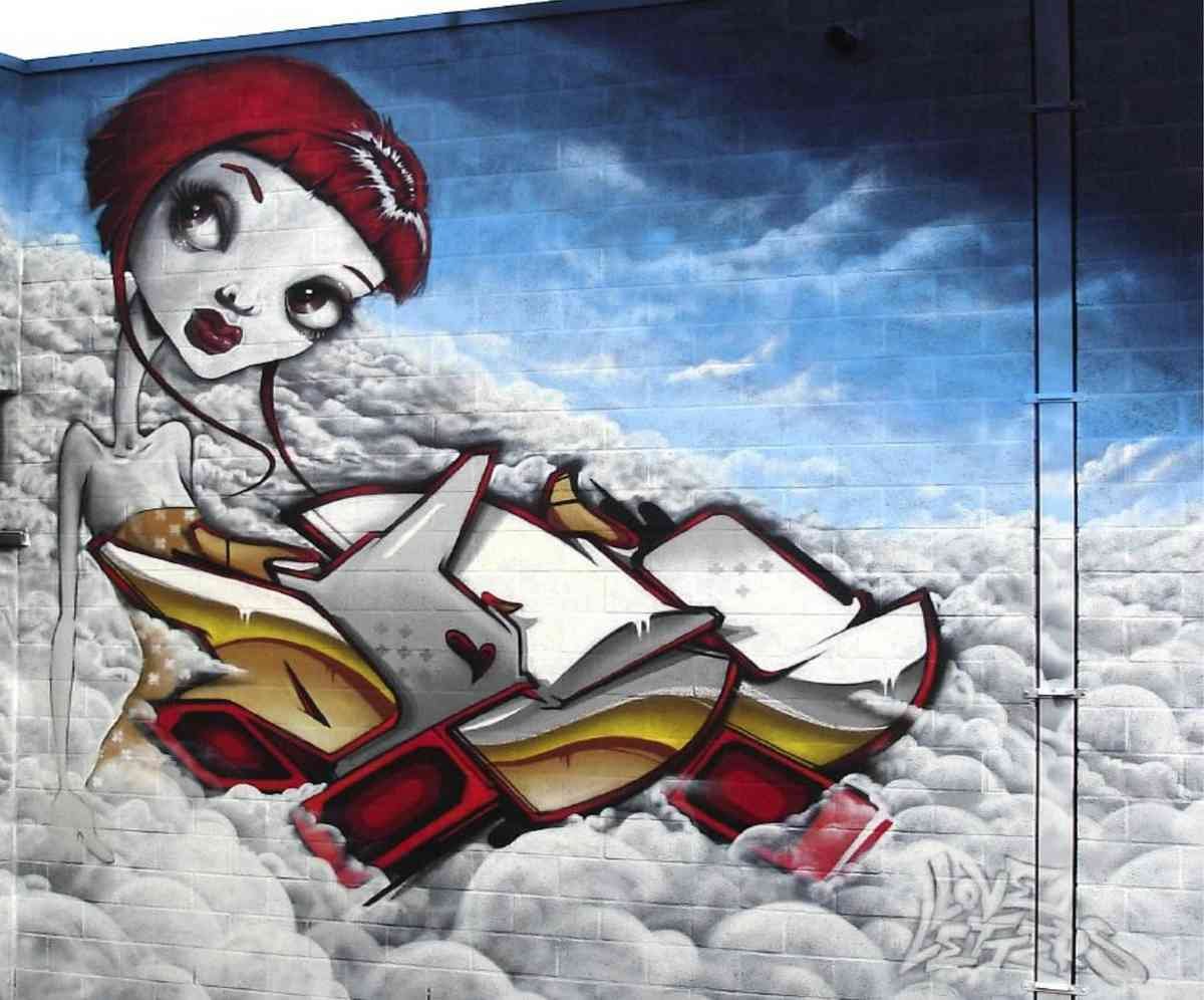 Graffiti Murals Street Art 0704 nash doesll A4 Photo Print