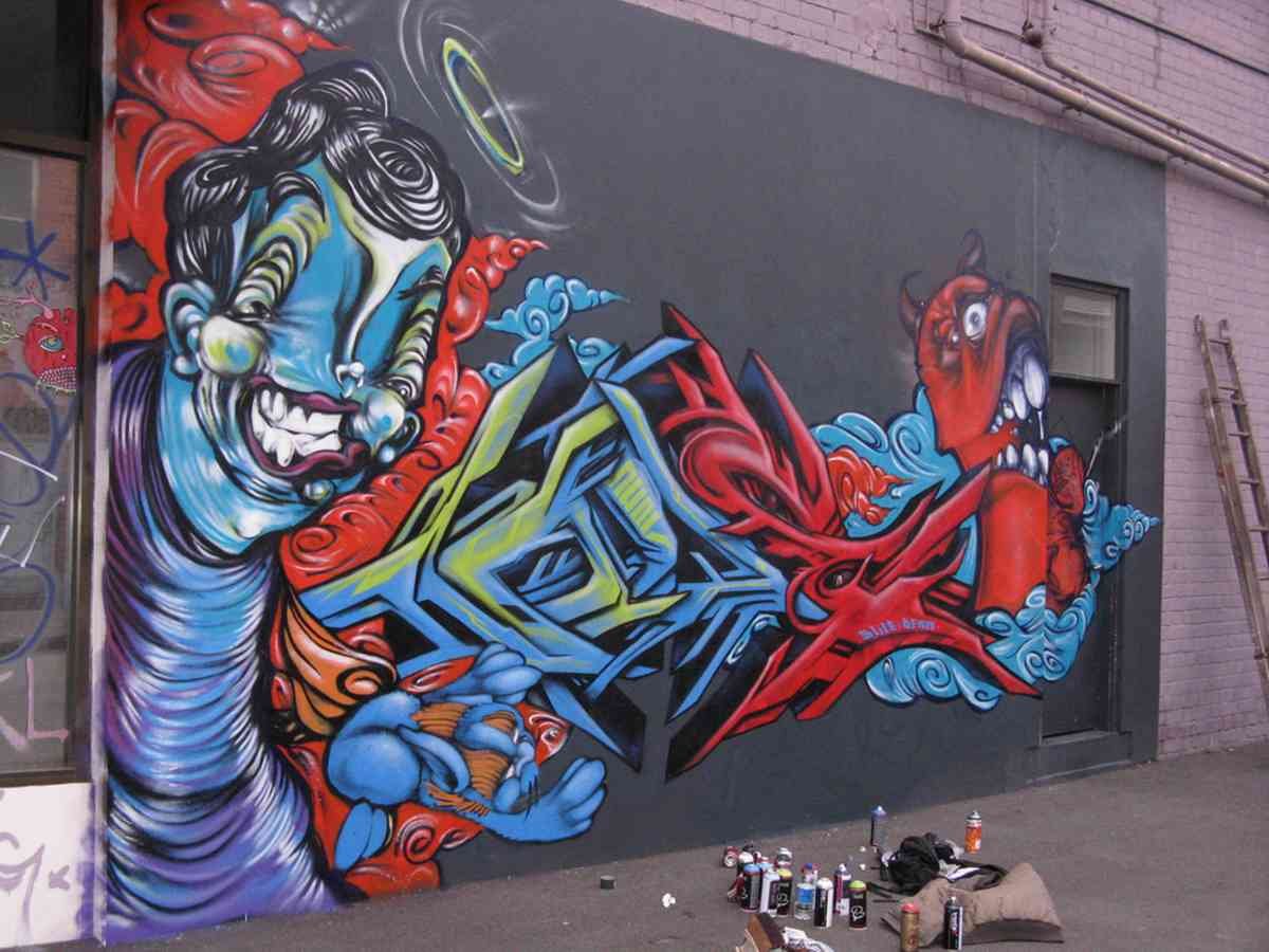 Graffiti Murals Street Art 0705 seek1 A4 Photo Print