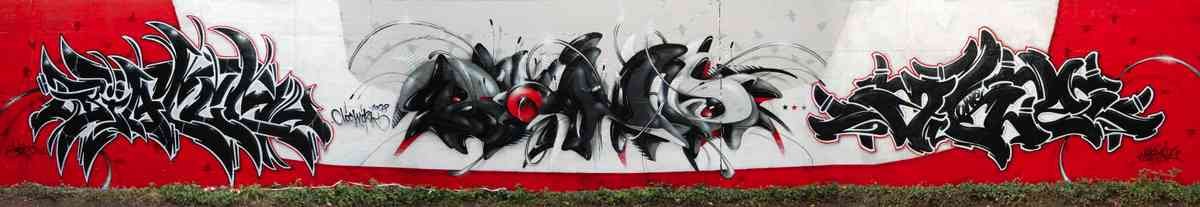Graffiti Murals Street Art 0799 2 von biatch bond abe cologne oktober2008 A4 Photo Print