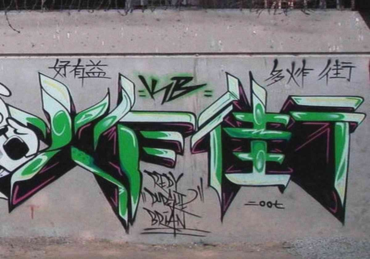 Graffiti Murals Street Art 0849 china8xeme A4 Photo Print