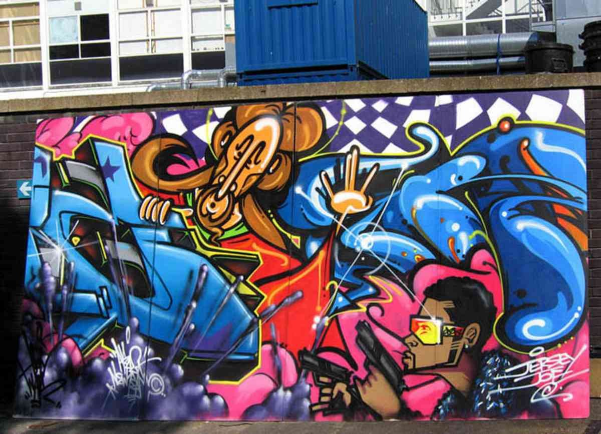 Graffiti Murals Street Art 1037 JJAroeUK A4 Photo Print