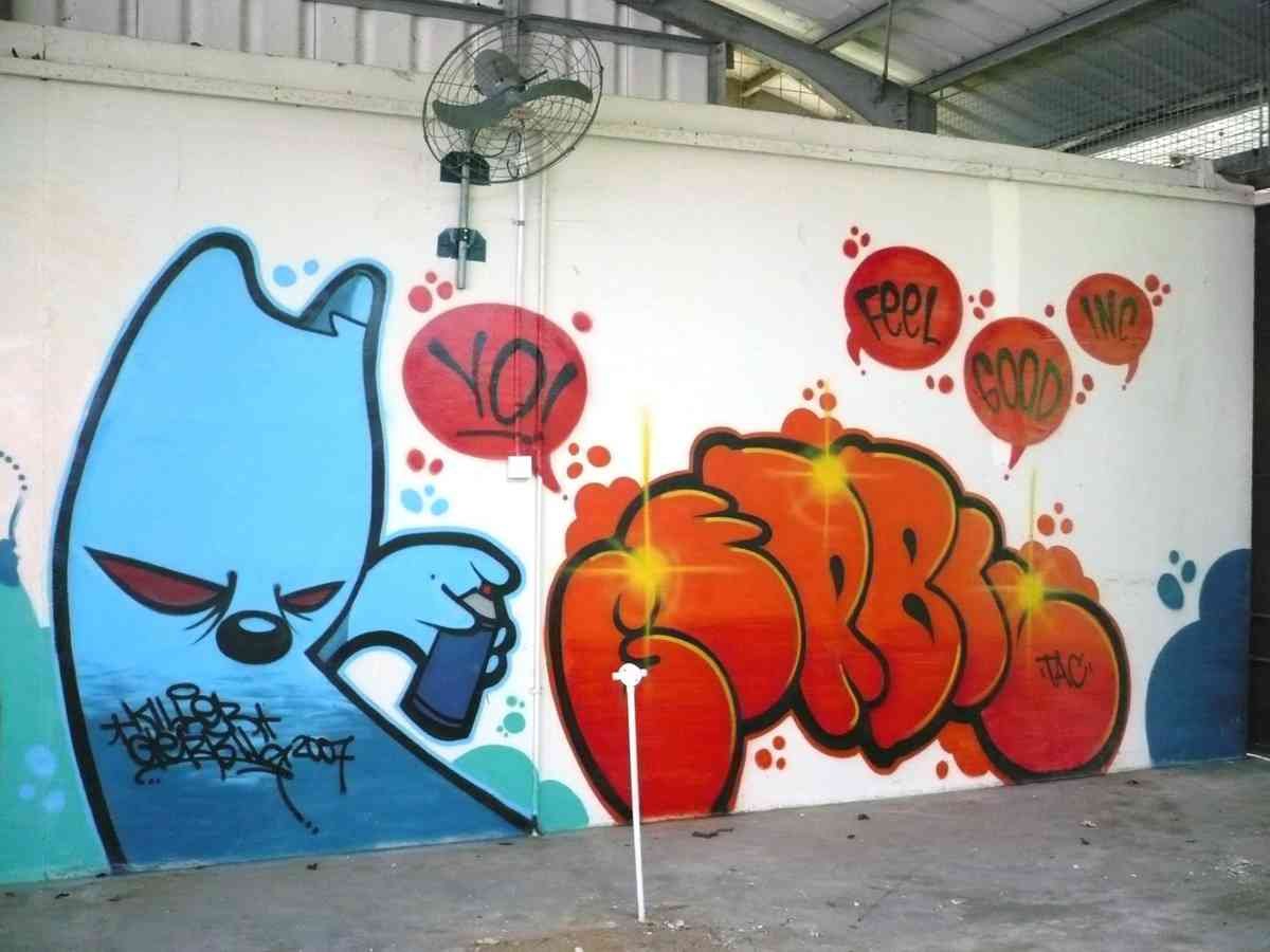 Graffiti Murals Street Art 158 killergerbil A4 Photo Print