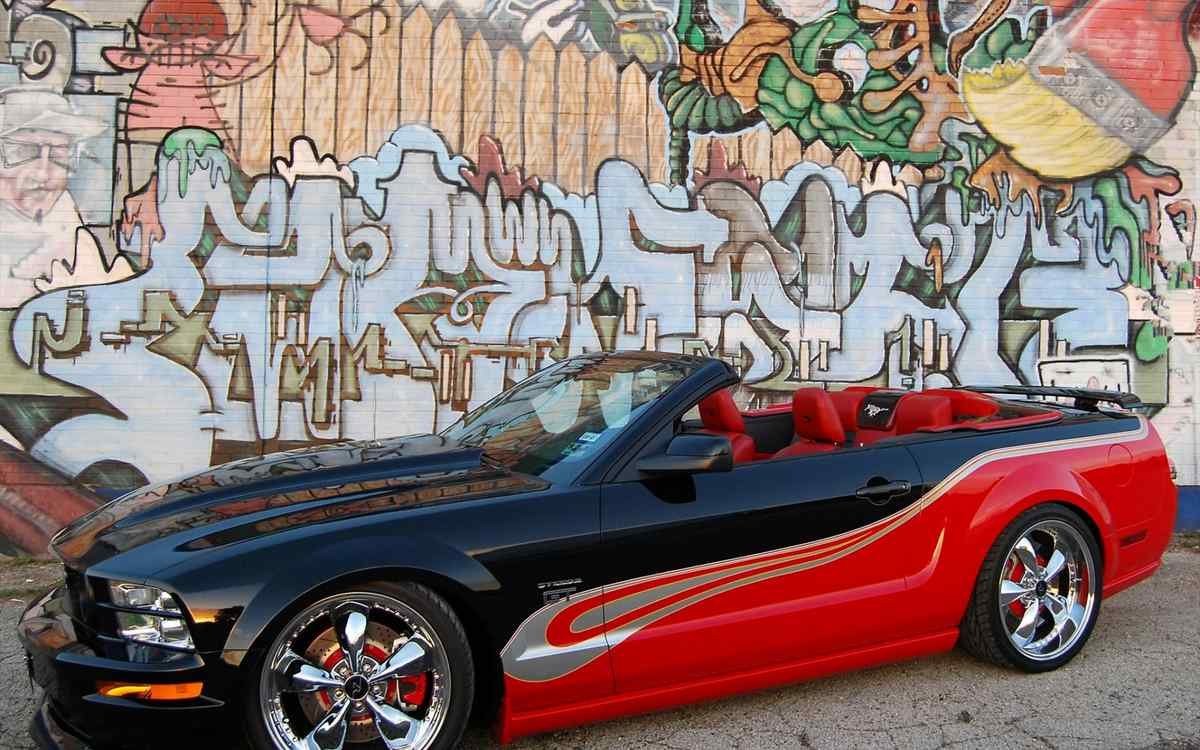 Graffiti Murals Street Art 161 Auto Other auto wallpapers Convertible and graffi A4 Photo Print