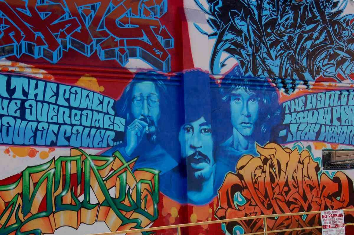 Graffiti Murals Street Art 161 hendrix graffiti A4 Photo Print