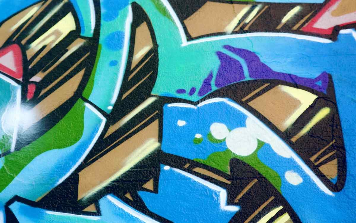 Graffiti Murals Street Art 162 Graffiti Blue A4 Photo Print
