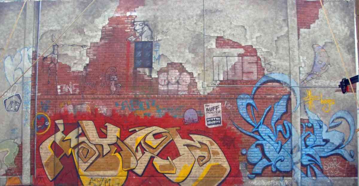 Graffiti Murals Street Art 186 LB5129 Graffiti Wall A4 Photo Print