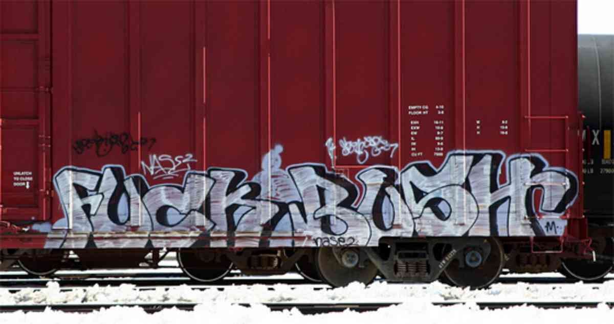 Graffiti Murals Street Art 266 fuckbush A4 Photo Print