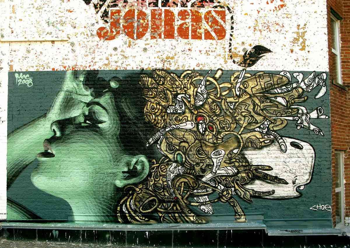 Graffiti Murals Street Art 358 el mac and david choe graffiti A4 Photo Print