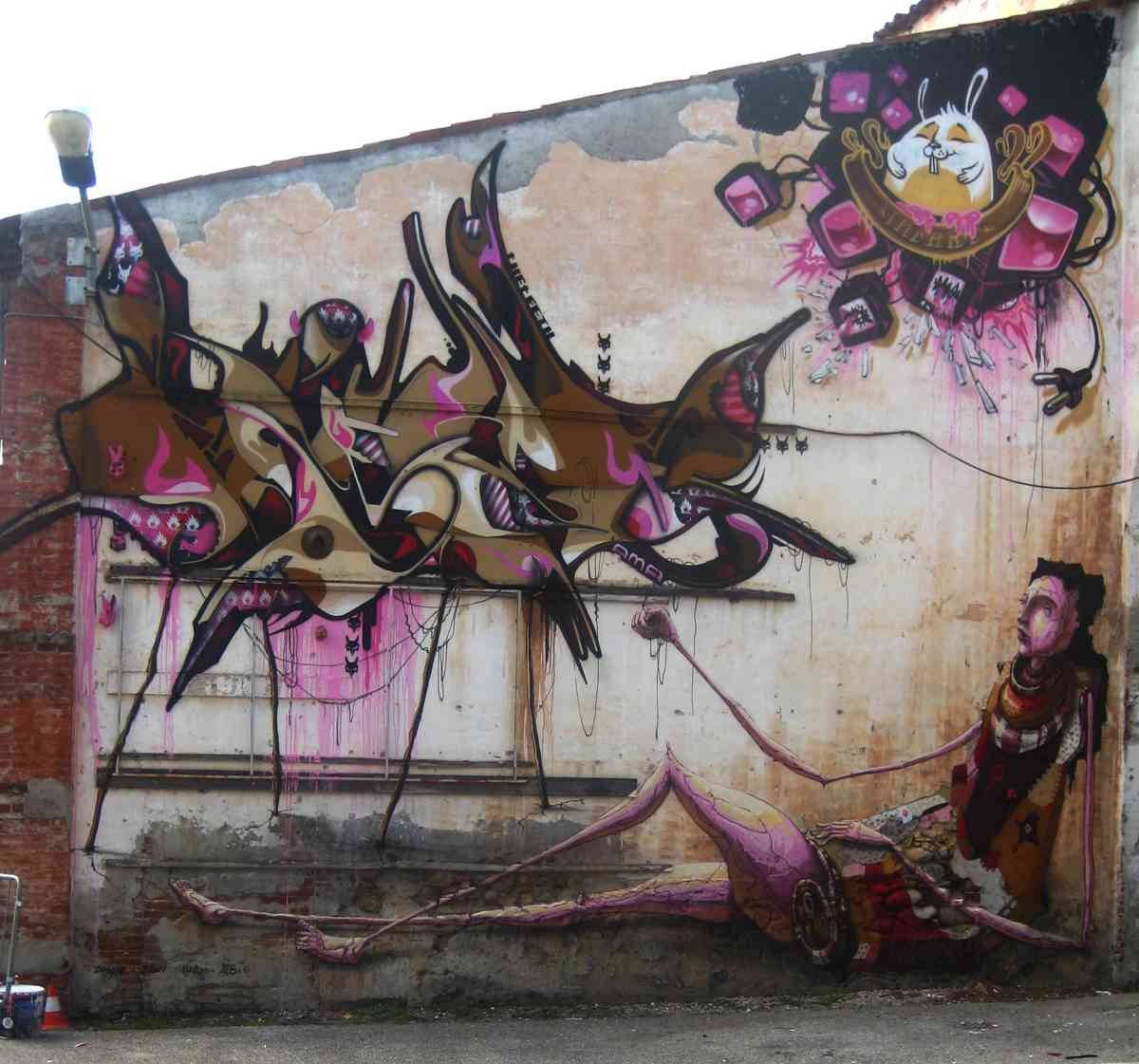 Graffiti Murals Street Art 363 remdomebiser A4 Photo Print