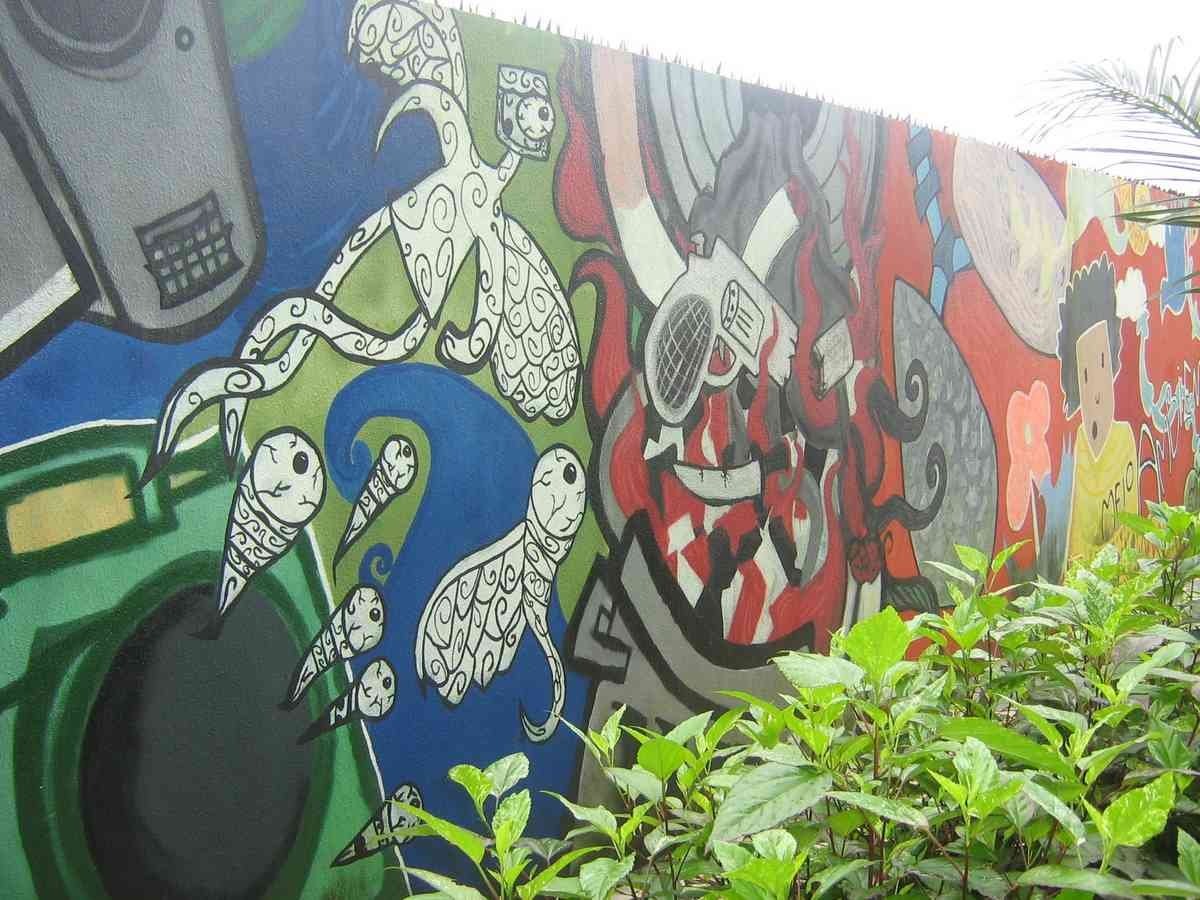 Graffiti Murals Street Art 550 graffiti BomJardim A4 Photo Print