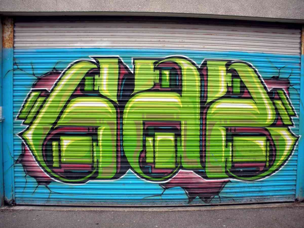 Graffiti Murals Street Art 660 door A4 Photo Print