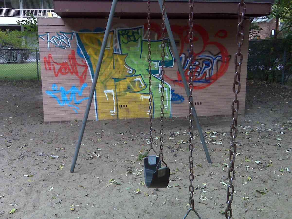 Graffiti Murals Street Art 703 playground graffiti A4 Photo Print