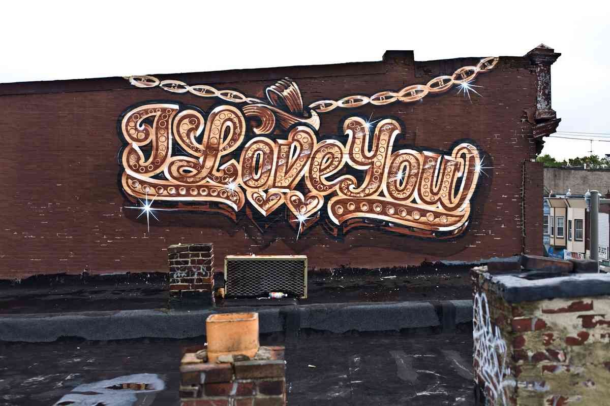 Graffiti Murals Street Art 789 ll i love you1 A4 Photo Print