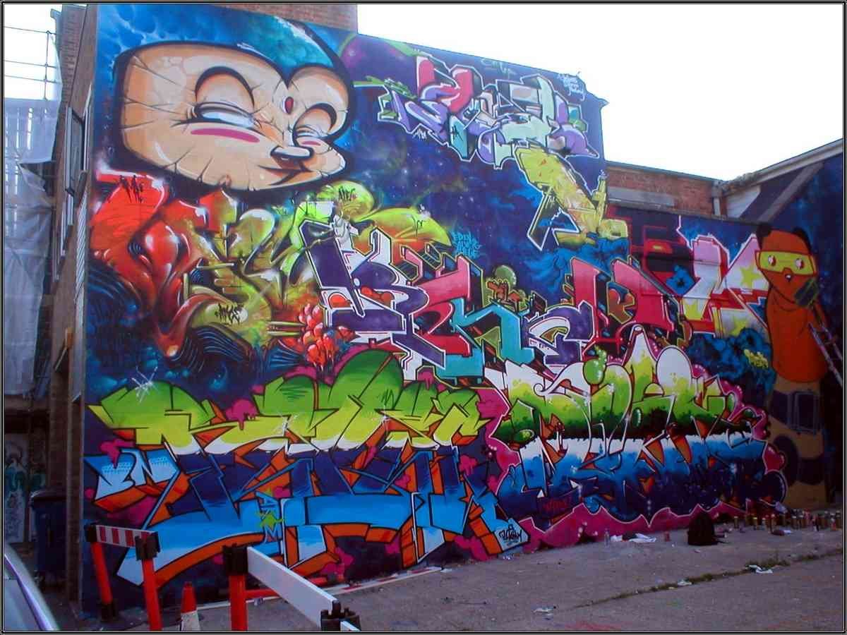 Graffiti Murals Street Art 866 oxford place A4 Photo Print