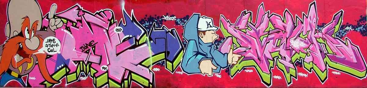 Graffiti Murals Street Art 898 cartoon graffiti big A4 Photo Print