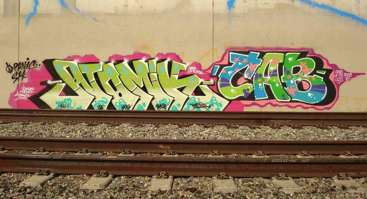 Graffiti Murals Street Art 901 atomik cab paniczone A4 Photo Print
