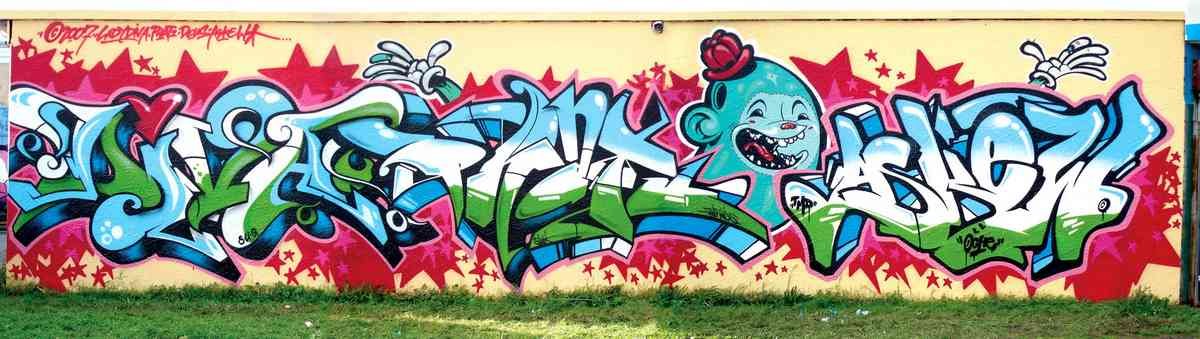 Graffiti Murals Street Art 906 askewdivaphat1deus07jn4 A4 Photo Print