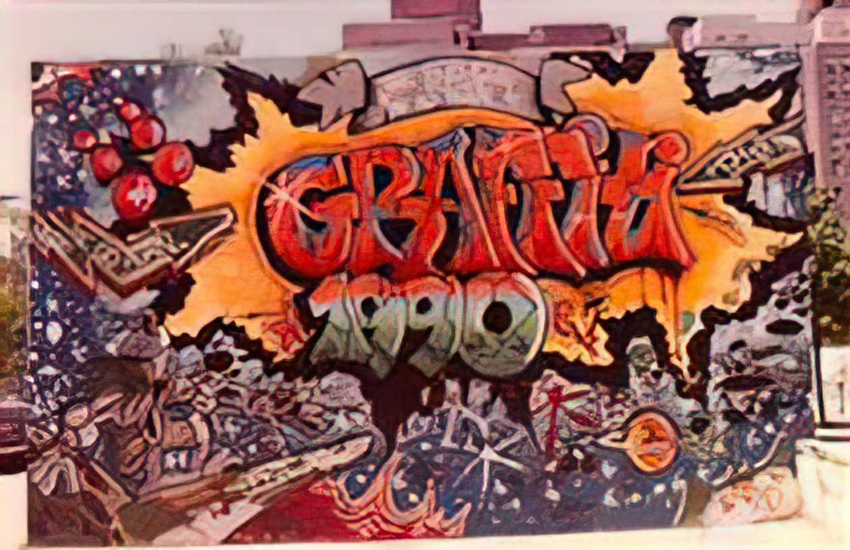 Graffiti Street Art 1990 1990 A4 Photo Print