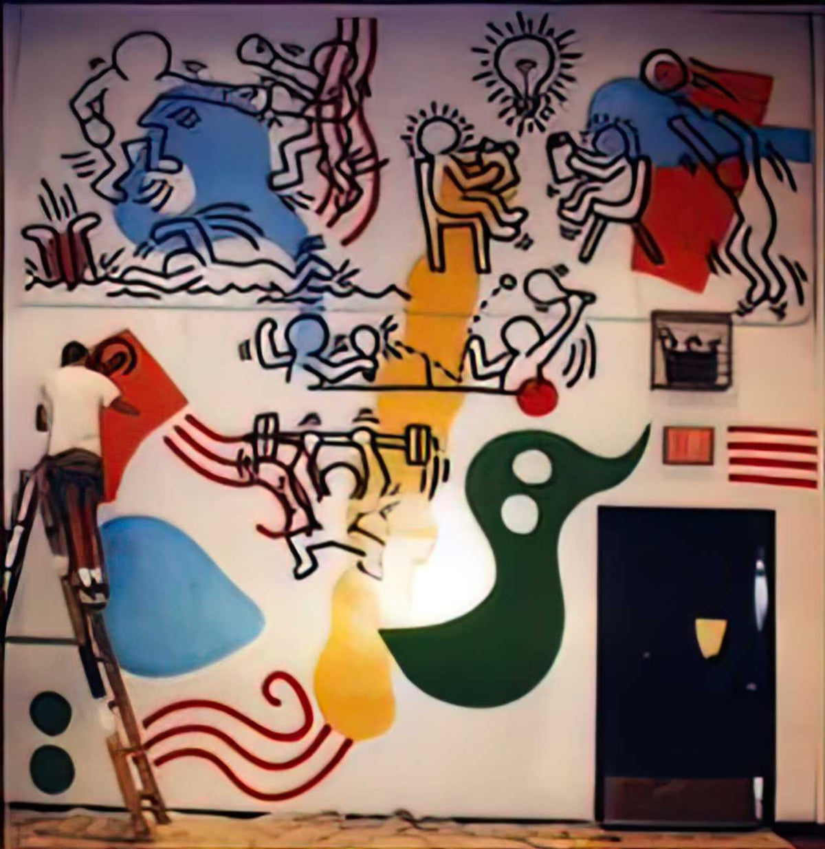 Graffiti Street Art boys club mural 1987 A4 Photo Print