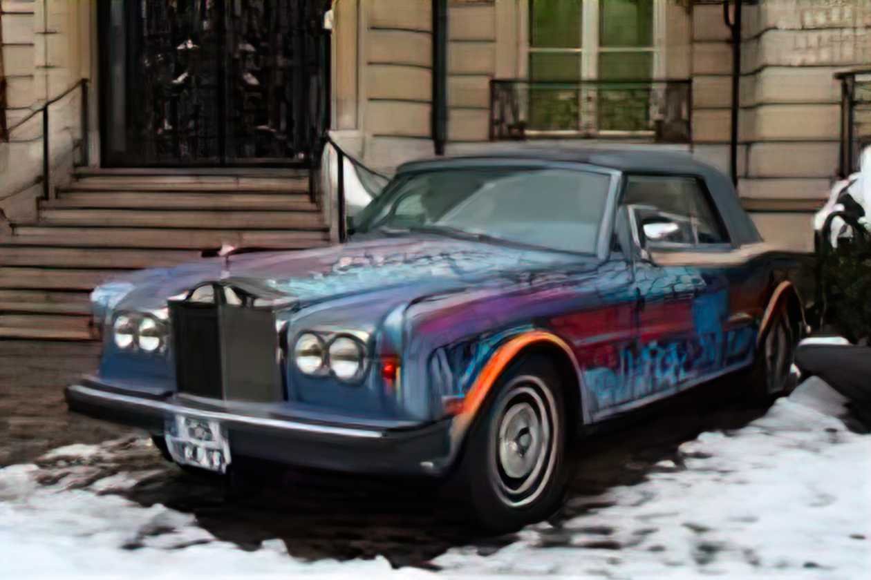 Graffiti Street Art cantona s rolls royce A4 Photo Print