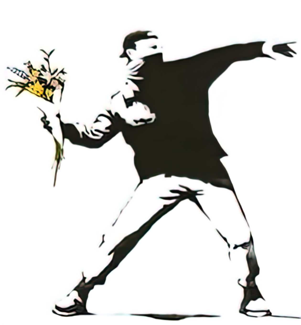 Graffiti Street Art flower thrower A4 Photo Print
