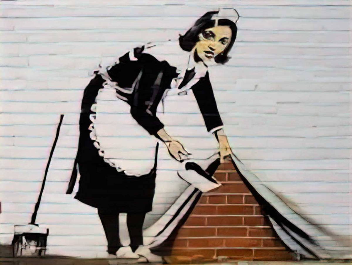 Graffiti Street Art french maid A4 Photo Print