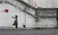 Graffiti Street Art girl with balloon A4 Photo Print