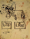 Graffiti Street Art god law A4 Photo Print