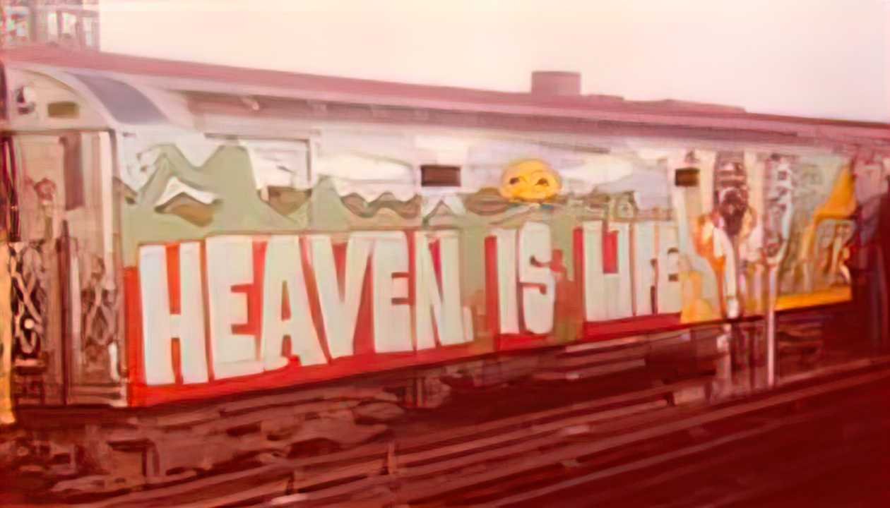 Graffiti Street Art heaven is life 1977 A4 Photo Print